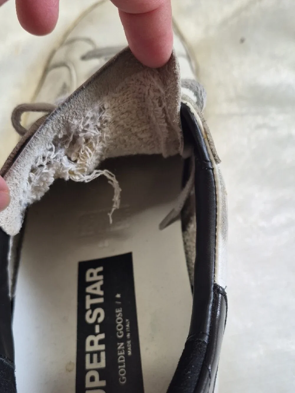 Golden Goose White Leather Low-Top Sneakers with Gray Star